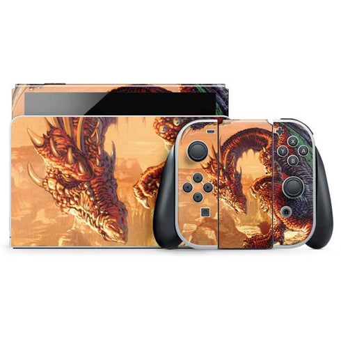 Bravery Misplaced Dragon and Knight by Ed Beard Jr Nintendo Skins